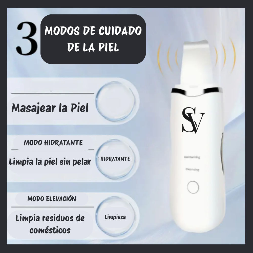 ✨ SkinWave™ Pro – Paleta Ultrasónica de Limpieza Facial 5 en 1 ✨