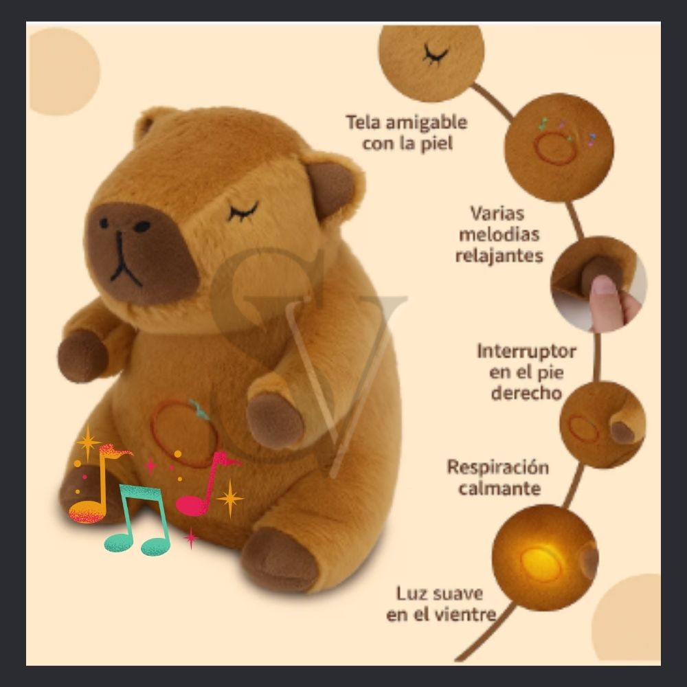 🧸 Capibara Musical™ – El peluche que respira y abraza de verdad